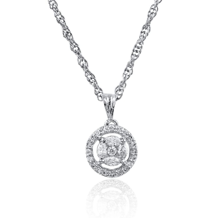 Shri Modi Jewellers - Silver Oval Accent Pendant